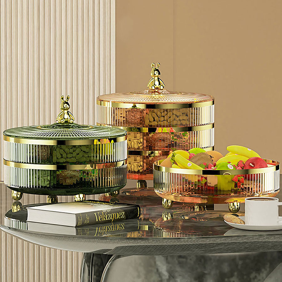 金兔迎春糖果盒無轉(zhuǎn)盤