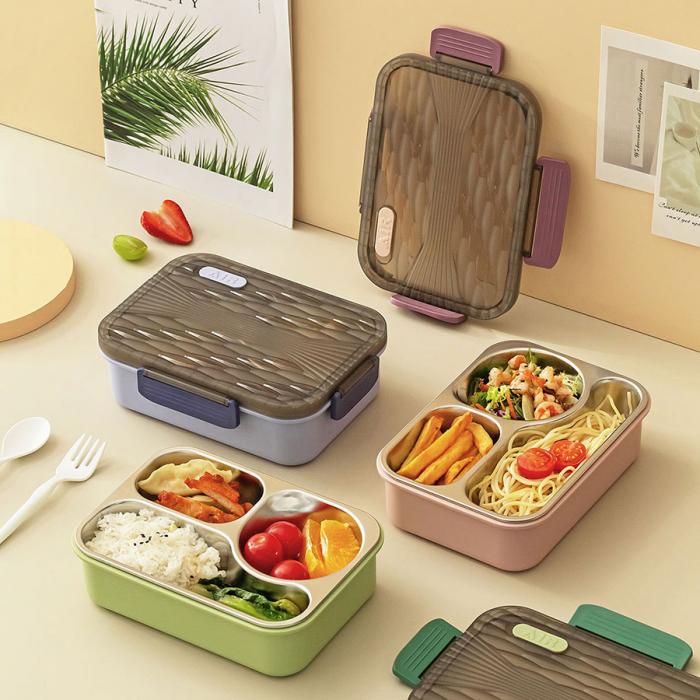 小簡(jiǎn)三格不銹鋼飯盒