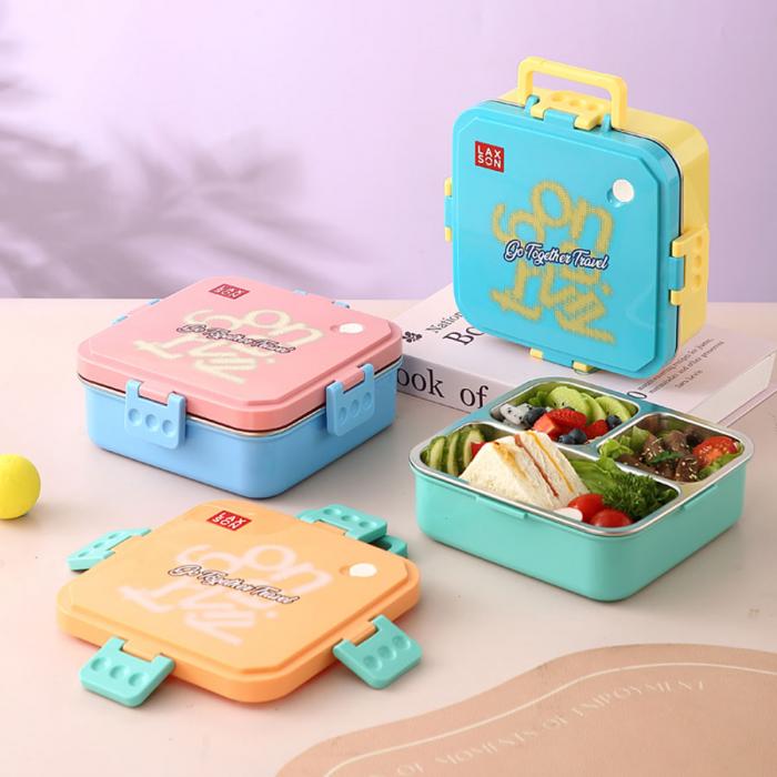 UV手提旅行箱獨(dú)立密封正方形不銹鋼餐盒750m